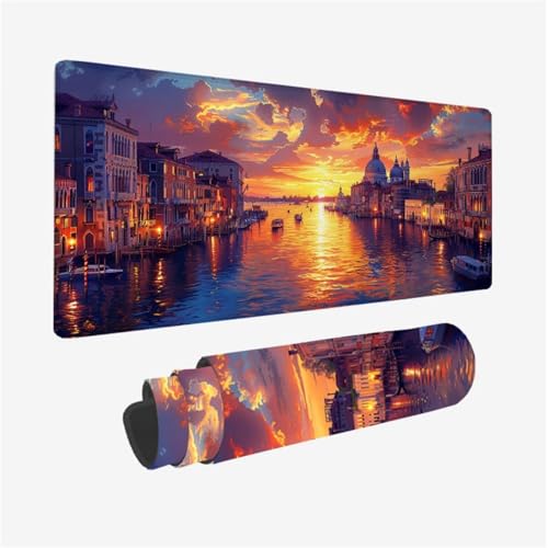 Sonnenuntergang Mauspad XXL 1600x800X3MM, Gaming Mouspad Stadt Mauspad Wasserdicht und rutschfest, Verbessert Präzision und Geschwindigkeit, Schreibtischunterlage mit vernähten Kanten für PC Model 422 Sonnenuntergang Mauspad XXL 1600x800X3MM, Gaming Mouspad Stadt Mauspad Wasserdicht und rutschfest, Verbessert Präzision und Geschwindigkeit, Schreibtischunterlage mit vernähten Kanten für PC Model 422 von zhangzen