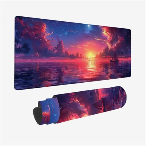 Sonnenuntergang Mauspad XXL 900x400X3MM, Gaming Mouspad Ozean Mauspad Wasserdicht und rutschfest, Verbessert Präzision und Geschwindigkeit, Schreibtischunterlage mit vernähten Kanten für PC Model 353 Sonnenuntergang Mauspad XXL 900x400X3MM, Gaming Mouspad Ozean Mauspad Wasserdicht und rutschfest, Verbessert Präzision und Geschwindigkeit, Schreibtischunterlage mit vernähten Kanten für PC Model 353 von zhangzen