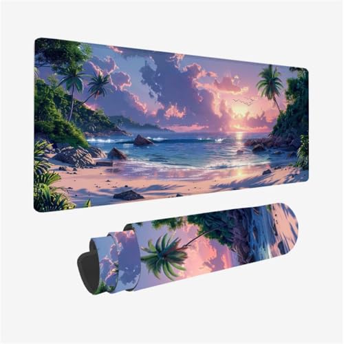 Strand Mauspad XXL 1600x800X3MM, Gaming Mouspad Welle Mauspad Wasserdicht und rutschfest, Verbessert Präzision und Geschwindigkeit, Schreibtischunterlage mit vernähten Kanten für Gaming, PC Model 425 Strand Mauspad XXL 1600x800X3MM, Gaming Mouspad Welle Mauspad Wasserdicht und rutschfest, Verbessert Präzision und Geschwindigkeit, Schreibtischunterlage mit vernähten Kanten für Gaming, PC Model 425 von zhangzen
