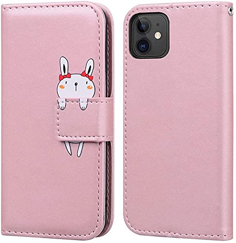 Handyhülle für iPhone 11, Premium PU Leder Wallet Flip Case Cute Cartoon Animal Cover Magnetic Closure Compatible with iPhone 11, Pink. von zhiyunb