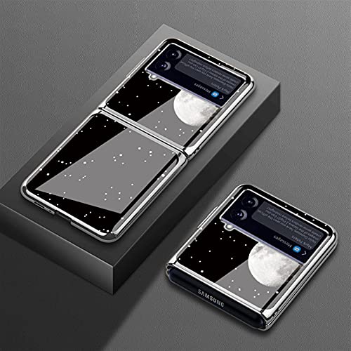 Schutzhülle für Samsung Galaxy Z FLIP 3 5G (2021), galvanisiertes Glas, Planeten-Handy-Haut, 360°-Schutz, Silber G von zimisu