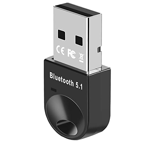 zoerbufan Bluetooth 5.1 Adapter, USB Bluetooth Dongle EDR für PC, Desktop, Laptop, Unterstützt Windows 11/10/8.1/7, Plug and Play, Windows 7 Muss den Treiber Installieren (Schwarz) von zoerbufan