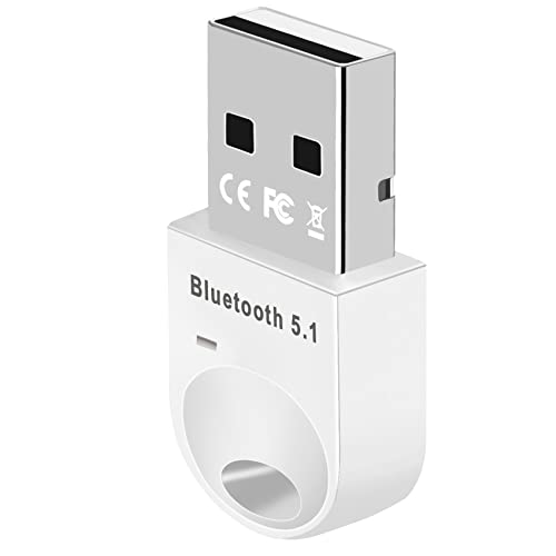 zoerbufan Bluetooth 5.1 Adapter, USB Bluetooth Dongle EDR für PC, Desktop, Laptop, Unterstützt Windows 11/10/8.1/7, Plug and Play, Windows 7 Muss den Treiber Installieren (Weiß) von zoerbufan