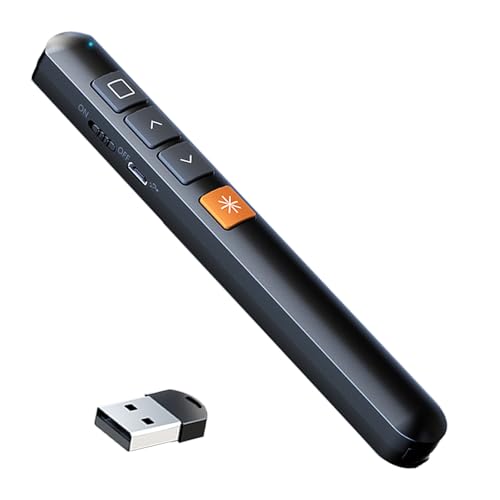 zoerbufan Presenter mit Laserpointer Fernbedienung 100m Reichweite, Kabellose 2.4 GHz Powerpoint Fernbedienung für Windows 7/8/10/Mac/Linux/Android/PowerPoint von zoerbufan