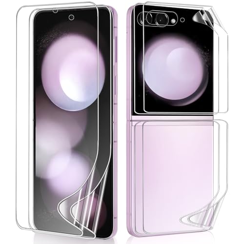 zonyee 2 Set TPU Schutzfolie Kompatibel mit Samsung Galaxy Z Flip 5, Klar HD Weiche TPU Folie Displayschutzfolie + Rückseite Folie für Samsung Galaxy Z Flip 5 - Kratzfest, Anti-Öl, Anti-Blasen zonyee 2 Set TPU Schutzfolie Kompatibel mit Samsung Galaxy Z Flip 5, Klar HD Weiche TPU Folie Displayschutzfolie + Rückseite Folie für Samsung Galaxy Z Flip 5 - Kratzfest, Anti-Öl, Anti-Blasen von zonyee