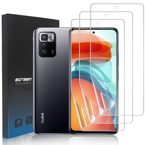 zonyee 3 Pack Displayschutzfolie für Xiaomi Redmi Note 10 Pro, [Nicht Glas] Klar HD Weich Hydrogel Folie TPU Schutzfolie für Redmi Note 10 Pro/10 Pro Max 4G - Kratzfest, Anti-Öl, Anti-Blasen von zonyee