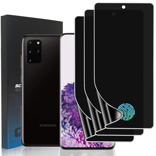 zonyee 3 Stück Privacy Sichtschutz Schutzfolie für Samsung Galaxy S20 Plus (6,7 Zoll), TPU Privacy Folie Displayschutzfolie für Galaxy S20 Plus [Fingerabdrucksensor Kompatible] von zonyee