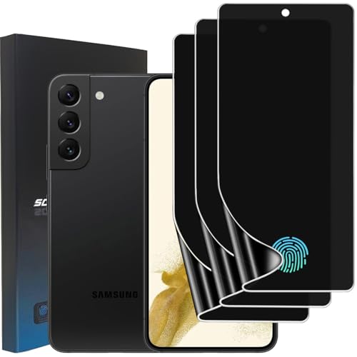 zonyee 3 Stück Privacy Sichtschutz Schutzfolie für Samsung Galaxy S22 5G (6,1 Zoll), TPU Privacy Folie Displayschutzfolie für Galaxy S22 [Fingerabdrucksensor Kompatible] von zonyee