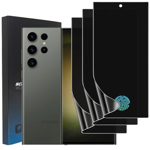 zonyee 3 Stück Privacy Sichtschutz Schutzfolie für Samsung Galaxy S23 Ultra (6,8 Zoll), TPU Privacy Folie Displayschutzfolie für Galaxy S23 Ultra [Fingerabdrucksensor Kompatible] von zonyee