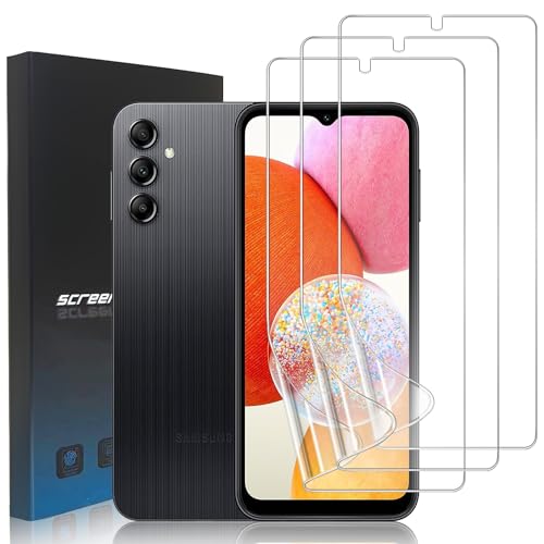 zonyee 3 Stück Schutzfolie Kompatibel mit Samsung Galaxy A14 5G/4G, Klar HD Weich TPU Folie [Nicht-Glas] Displayschutzfolie für Samsung Galaxy A14 - Kratzfest, Anti-Öl, Anti-Blasen von zonyee