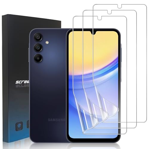 zonyee 3 Stück Schutzfolie Kompatibel mit Samsung Galaxy A15 5G/4G, Klar HD Weich TPU Folie [Nicht-Glas] Displayschutzfolie für Samsung Galaxy A15 - Kratzfest, Anti-Öl, Anti-Blasen von zonyee
