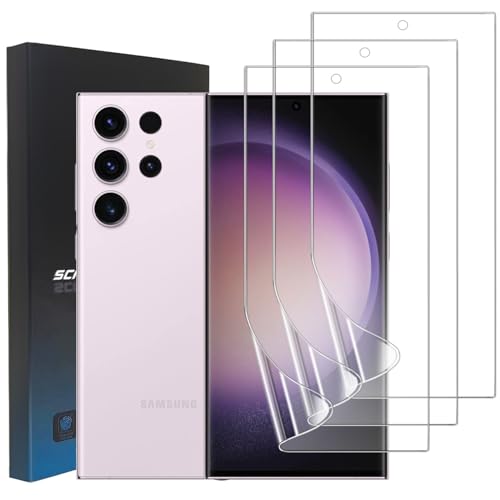 zonyee 3 Stück Schutzfolie Kompatibel mit Samsung Galaxy S23 Ultra 5G (6,8 Zoll), Klar HD Weich TPU Folie [Nicht-Glas] Displayschutzfolie für Samsung Galaxy S23 Ultra - Kratzfest, Anti-Öl, Anti-Blasen von zonyee