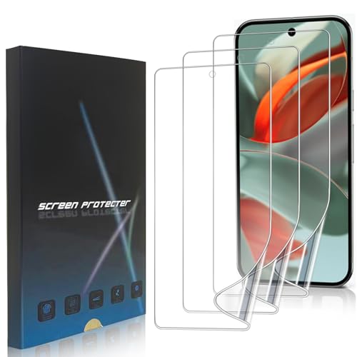 zonyee 3 Stück Schutzfolie für Google Pixel 9 Pro, [Nicht Glas] TPU Displayschutzfolie Google Pixel 9 Pro-6.3", Anti-Bläschen Klar HD Weich Hydrogel Folie, Fingerabdruck-ID Unterstützen von zonyee