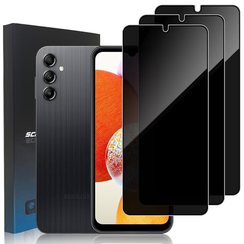zonyee 3 Stück Sichtschutzfolie für Samsung Galaxy A14 5G/4G-6.6", 9H Härte Anti-Spy Sichtschutz Schutzfolie Gehärtetes Glas Blickschutzfolie Displayschutzfolie [Anti Fingerabdruck und Kratzfest] von zonyee