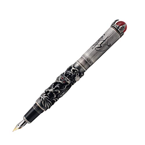 Zoohot 3D Jinhao Drache Füllfederhalter feine Feder Unterschrift Kalligraphie Business-Geschenk-Stifte - schwarz von zoohot