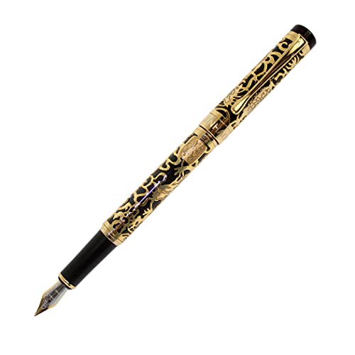 Zoohot Jinhao Füllfederhalter 5000 Chinesischer Drache golden mit Schwarzem von zoohot