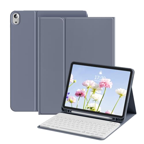 zoyu Hülle mit Tastatur Hülle Für iPad 11 Generation (A16) Hülle 11 Zoll 2025/10 Generation 10.9 Zoll 2022, Mit Magnetisch Abnehmbarer Tastatur und Flip-Stand-Cover, QWERTZ Layout, Violett von zoyu
