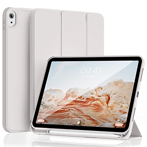 ZOYU Hülle für iPad (A16) 11. / 10. Generation 2025/2022,10,9 Zoll mit Stifthalter, weiche TPU stoßfeste Rückschale, Trifold Ständer Schlanke Hülle für iPad 11/10, Auto Wachen/Schlafen,Grau von zoyu