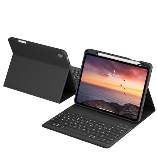 zoyu Tastatur hülle für iPad (A16) 11. Generation 11 Zoll 2025, iPad 10. Generation 10,9 Zoll 2022 mit Stifthalter, Magnetische Kabellose Abnehmbare Tastatur, Dünn und leicht, Schwarz von zoyu