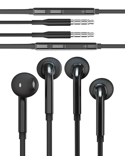 3.5mm Klinke Ear Kopfhörer(2 Stück) 1,2 M Kabel Mit Mikrofon Kopfhoerer für Headset Phone Wired Kabelkopfhörer Headphone Anschluss PC Kompatibel für Samsung Galaxy S6 Edge+ S7 Active S10+ Android von zoyuzan
