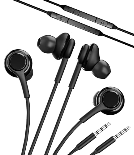 3.5mm Klinke Kopfhörer Mit Mikrofon 1,2 M Kabel(2 Stück) für Headset Wired In-Ear Ohrhörer Kabelkopfhörer Phone Headphone Anschluss PC Kompatibel für Samsung Galaxy S6 Edge+ S7 Active S10+ Android von zoyuzan