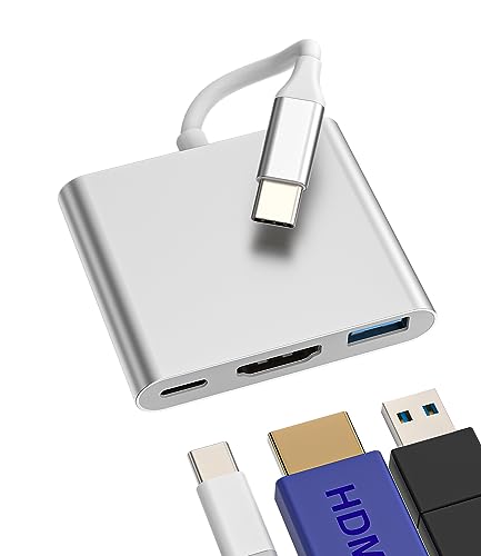 Adapter USB C auf USB 3.0 HDMI Thunderbolt 4(3 in 1) Hub USB-C Ladegerät Jack Dock Apple iPhone 15 Pro Max iPad Macbook Docking Station Stromversorgung Port kompatibel mit Samsung Huawei Xiaomi Redmi von zoyuzan