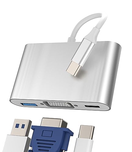 Adapter USB C auf USB 3.0 VGA Ladegerät Jack Hub (3 in 1) USB-C Dock Mehrfachsteckdose Dockingstationen Netzanschluss kompatibel mit Samsung Huawei Xiaomi Apple iPhone15 Pro Max Plus iPad fr-069 von zoyuzan