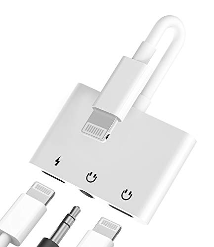 Apple-zertifizierter iPhone-Adapter Lightning auf 3.5 mm AUX-Audio-Klinkenstecker und Ladegerät-Verlängerung, Dongle, Kopfhörer-Headset-Splitter für 11,8 Plus, iPad Air Y-Kabel-Konverter von zoyuzan
