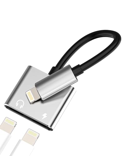 Doppelstecker Lightning Kopfhörer Und Laden Adapter(2in1)AUX Audio Kabel Klinke Splitter für Apple MFI Certified Handy Headphone Charge Ladekabel Verteiler für iPad iPhone14 Kopfhörerstecker Konverter von zoyuzan
