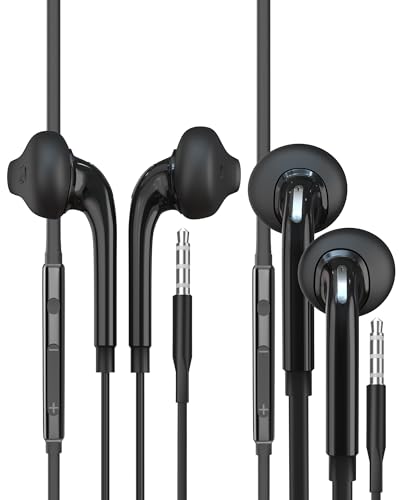 In-Ear-Kopfhörer mit Mikrofon (2 Pack) Kopfhörer mit Kabel Kopfhörer 3,5 mm Klinkenkabel Headphones Gaming Earbuds Sport Headset Musik kompatibel mit Samsung PC PS5 kompatibel mit Huawei von zoyuzan