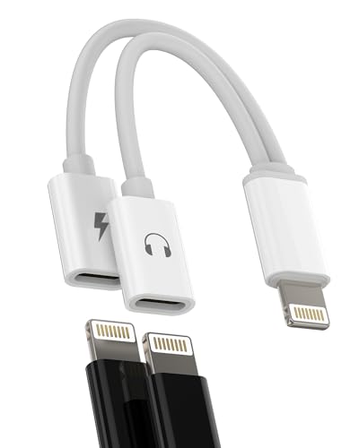 Laden Adapter Lightning Kopfhörer Klinke Splitter(2in1) für Apple Auto Charge AUX Audio Doppelstecker Ladekabel Headphone Verteiler für iPad Aufladen Stecker Konverter für iPhone Handy Kabel für von zoyuzan