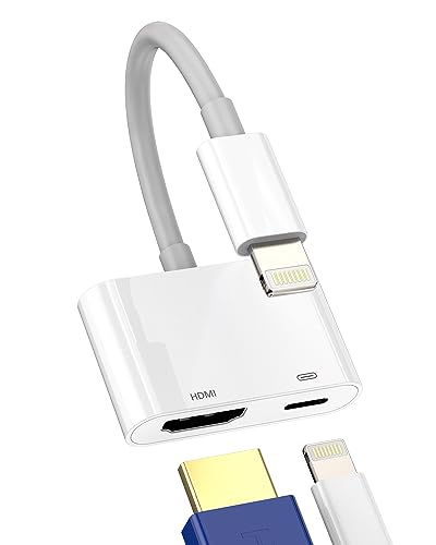 Adapter Lightning HDMI (2 in 1) Apple TV 4 K Kabel Projektor Ladegerät Jack Kabel Zubehör MFi-zertifiziert iPhone Stecker Adapter für 14 13 12 11 Pro Max Mini 7 8 Plus X SE XS XR iPad Air Display AV von zoyuzan
