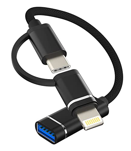 Lightning Adapter USB C Buchse 2in1 für Apple iPhone 15 Pro Max Macbook Air für iPad Kompatibel mit Samsung Type C Jack Splitter USB A Herunterladen Foto Stick Zubehör Kabel OTG Konverter von zoyuzan