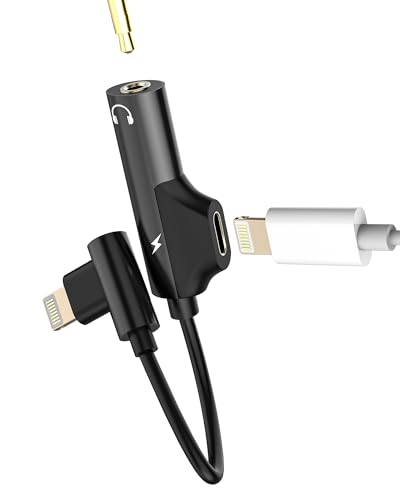 Lightning Adapter auf 3.5mm Kopfhörer Audio Und Laden Klinke(2in1)für Apple MFI Certified Auto AUX Headphone Jack Splitter für iPhone 14 Klinkenstecker Ladegerät Konverter für iPad aufladen Anschluss von zoyuzan