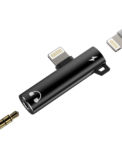 Lightning Adapter auf 3.5mm Kopfhörer Klinke(2 in 1)für iPhone 14 13 12 Pro Max Laden Cable Jack Splitter für Apple MFI Certified Auto AUX Audio Kabel für iPad Headphone Anschluss Konverter Ladegerät von zoyuzan