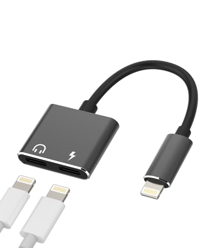 Lightning Kopfhörer AUX Audio Klinke Adapter(2in1) für Apple MFI Certified Laden Kabel Stecker Splitter Doppelstecker Charge Headphone Verteiler für iPad Aufladen Konverter für iPhone Zubehör von zoyuzan