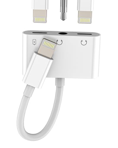 Lightning Kopfhörer Adapter(3 In 1)für iPhone Apple MFI Certified AUX Audio Doppelstecker Klinke Und Laden Kabel Splitter 3.5mm Headphone Jack für iPad Charge Power Connector Handy Ladegerät Anschluss von zoyuzan