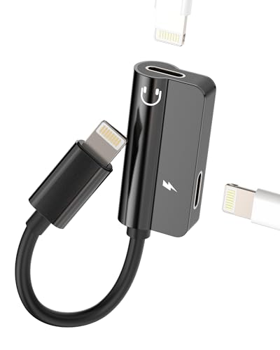 Lightning Kopfhörer Und LadenKabel Klinke Adapter(2 in 1)für Apple Doppelstecker Splitter Auto AUX Handy Headphone Audio Konverter Mit Charge Verteiler für iPad Kopfhörerstecker für iPhone 14 Pro Max von zoyuzan