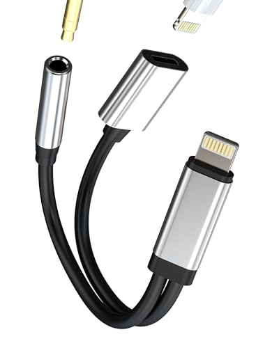 Lightning auf 3.5mm Kopfhörer Audio Adapter für iPhone(2 in 1)für Apple MFI Certified Laden Kabel Splitter Auto AUX Klinke Headphone Jack Konverter aufladen Cable für iPad Kopfhöreranschluss Ladegerät von zoyuzan