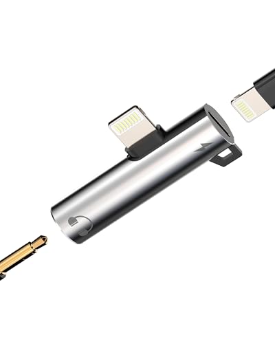 Lightning auf 3.5mm Kopfhörer Klinke Adapter(2 in 1)Laden Cable Jack Konverter für iPhone 14 13 12 Pro Max Auto AUX Audio Kabel Splitter für Apple MFI Certified für iPad Ladegerät Headphone Anschluss von zoyuzan