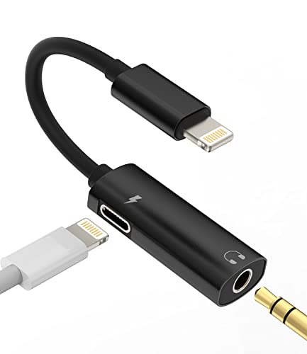 Lightning auf AUX Audio Klinke Adapter(2 in 1)für iPhone 3.5mm Kopfhörer Jack Laden Splitter Auto Klinkenstecker Ladegerät Cable Konverter für iPad aufladen Headphone Anschluss für Apple MFI Certified von zoyuzan