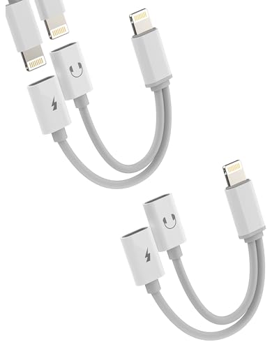 Lightning auf Kopfhörer Laden Klinke Adapter(2 Stück)für Apple MFI Certified Auto AUX Audio Kabel Splitter 2in1 Doppelstecker Charge Headphone für iPhone 14 13 12 Verteiler für iPad Konverter Stecker von zoyuzan