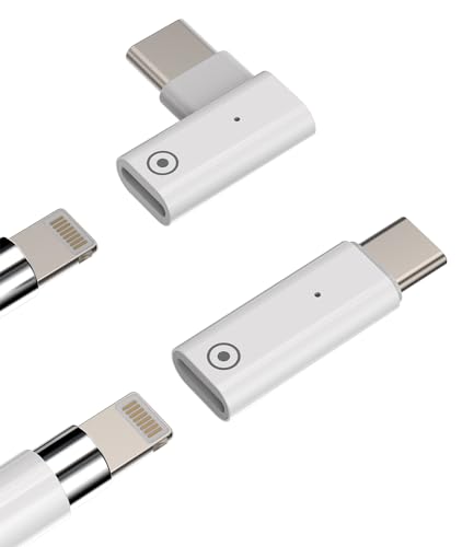 USB C Lightning Adapter für Apple Pencil 1 Generation (2 Pack) Ladegerät Erste Generation für iPad 10 Zubehör USB-C Adapter Type C Ladegerät Anschluss von zoyuzan