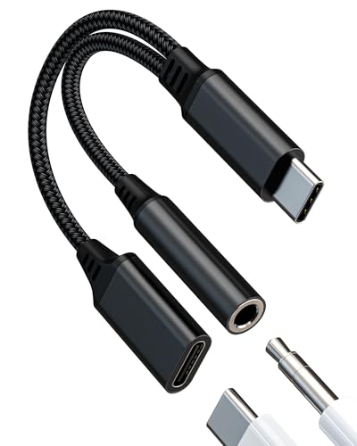 USB C auf AUX Audio Adapter für Apple(2 in 1) für iPad 3.5mm Kopfhörer Mikrofon Klinke Und Type C Ladekabel Jack Splitter DAC Auto Headphone Kompatibel für Samsung aufladen Power für iPhone 15 Pro Max von zoyuzan