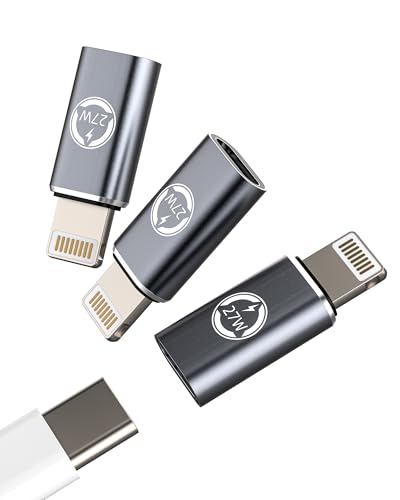 27W USB C auf Lightning Stecker Charging Adapter(3 Stück)PD Charger Type-c Female Klinke Ladekabel Buchse für Apple MFI Certified für iPhone14 13 12 Pro Max für iPad Data Übertragung Zubehör Converter von zoyuzan
