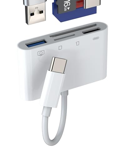 USB C auf USB 3.0 SD Micro SD Kartenleser Adapter für Apple iPhone iPad Macbook Kompatibel für Samsung Kamera TF Karte Card Reader Handy OTG Kartenlesegerät Digitalkamera Speicherkartenleser Converter von zoyuzan