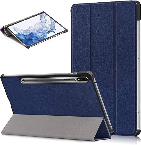zukof Smart Case für Samsung Galaxy Tab S9 (2023) 11 Zoll Tablet (SM-X710/SM-X716B/SM-X718U) - Slim Stand Schutzhülle Klapphülle mit Auto Wake/Sleep, unterstützt S Pen Wireless Charging (Dunkelblau) von zukof