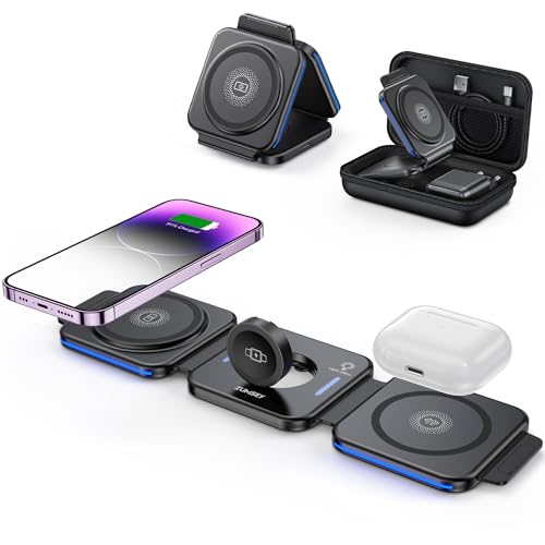 ZUMSEY 3 in 1 Faltbare Kabellose Ladestation, Induktive Ladestation für Apple Watch und iPhone, Wireless Charger für iPhone 16 15 14 13 12 11 Pro Max, für iWatch 10/9/Ultra/8/7/6/SE/5/4/3/AirPods ZUMSEY 3 in 1 Faltbare Kabellose Ladestation, Induktive Ladestation für Apple Watch und iPhone, Wireless Charger für iPhone 16 15 14 13 12 11 Pro Max, für iWatch 10/9/Ultra/8/7/6/SE/5/4/3/AirPods von zumsey