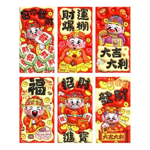 6 Stück Festival Rötungspakete Für Frühlingsfest 2025 Jahr Der Schlangengeldumschläge Stylish Paper Hongbao von zuousxbs