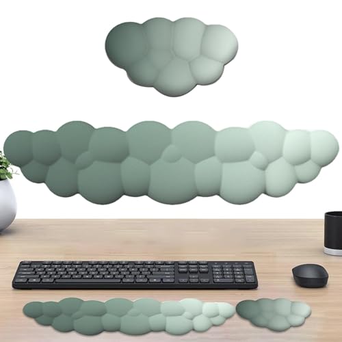 2 x Wolkenhandballenauflage, niedliche Tastaturauflage, bequemer Memory-Foam-Tastaturständer, rutschfeste Farbverlauf, Handgelenkauflage, verbesserte Handballenstütze, Wolken-Design, von zwxqe